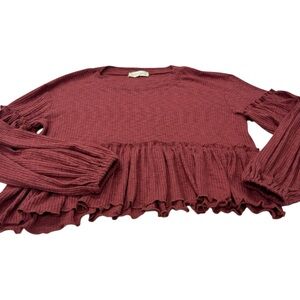 Altar'd State Women's Red-Mauve Small Babydoll Top